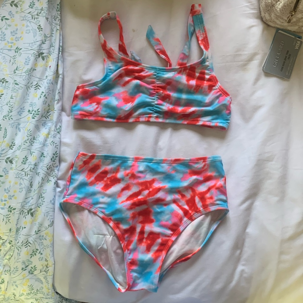 Girls tie dye two piece swim suit - EUC - size 10/12